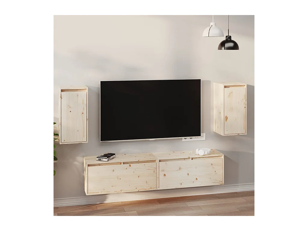 Armoires murales 2 pcs 30x30x60 cm Bois de pin massif FR75718