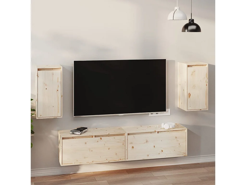 Armoires murales 2 pcs 30x30x60 cm Bois de pin massif FR75718