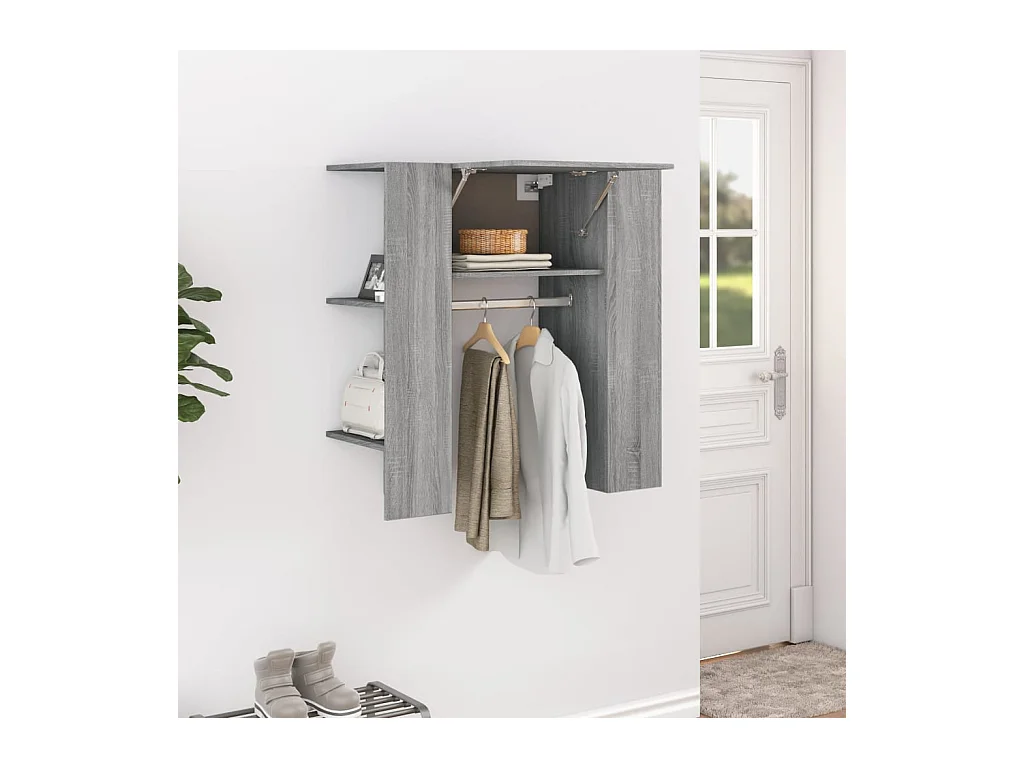 Mueble de recibidor madera ingeniería gris Sonoma 97,5x37x99 cm ES472961