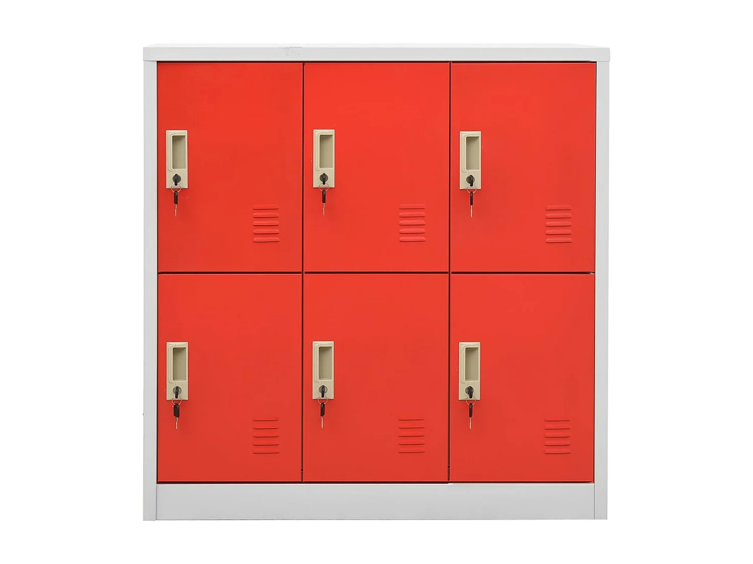 Armoires à casiers 2 pcs Gris clair et rouge 90x45x92,5cm Acier FR48585