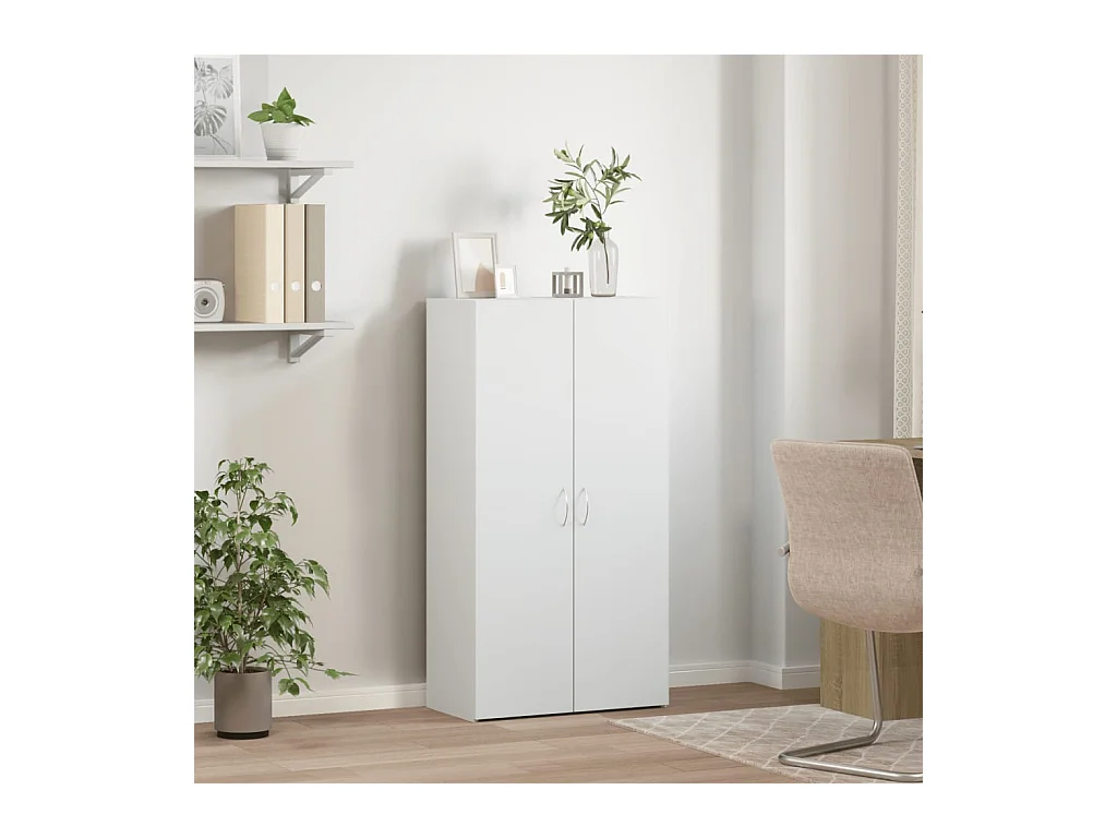 Armoire de classement blanc 60x32x115 cm bois d'ingénierie FR33707
