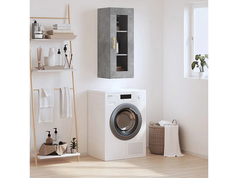 Armoire murale gris béton 34,5x34x90 cm FR56864