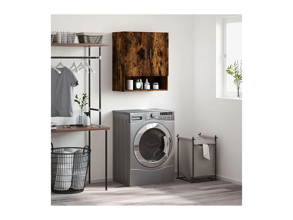 Armoire murale chêne fumé 60x31x70 cm bois d'ingénierie FR24219