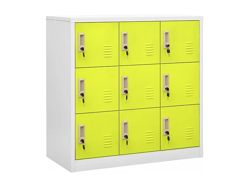 Armoire à casiers Gris clair et vert 90x45x92,5 cm Acier FR80599
