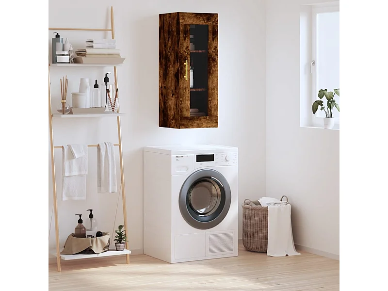 Armoire murale chêne fumé 34,5x34x90 cm FR55872