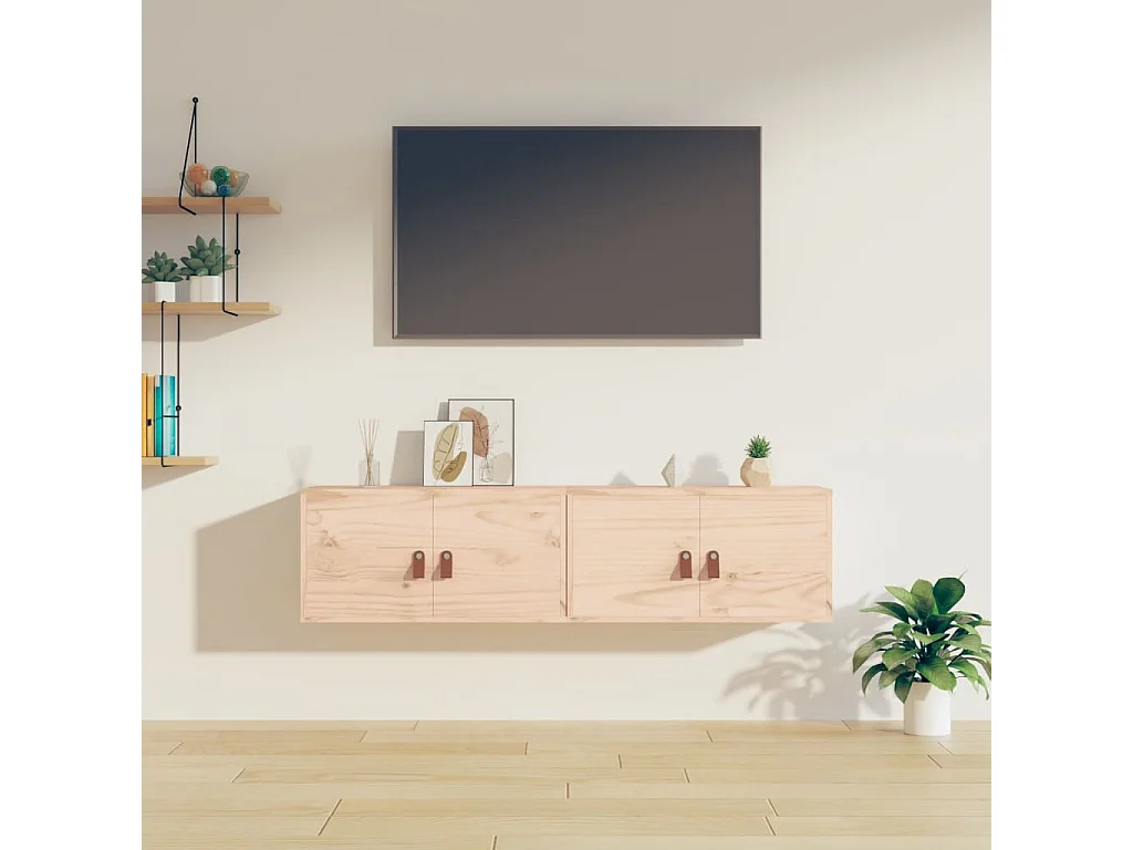Armoires murales 2 pcs 60x30x30 cm Bois de pin massif FR87892