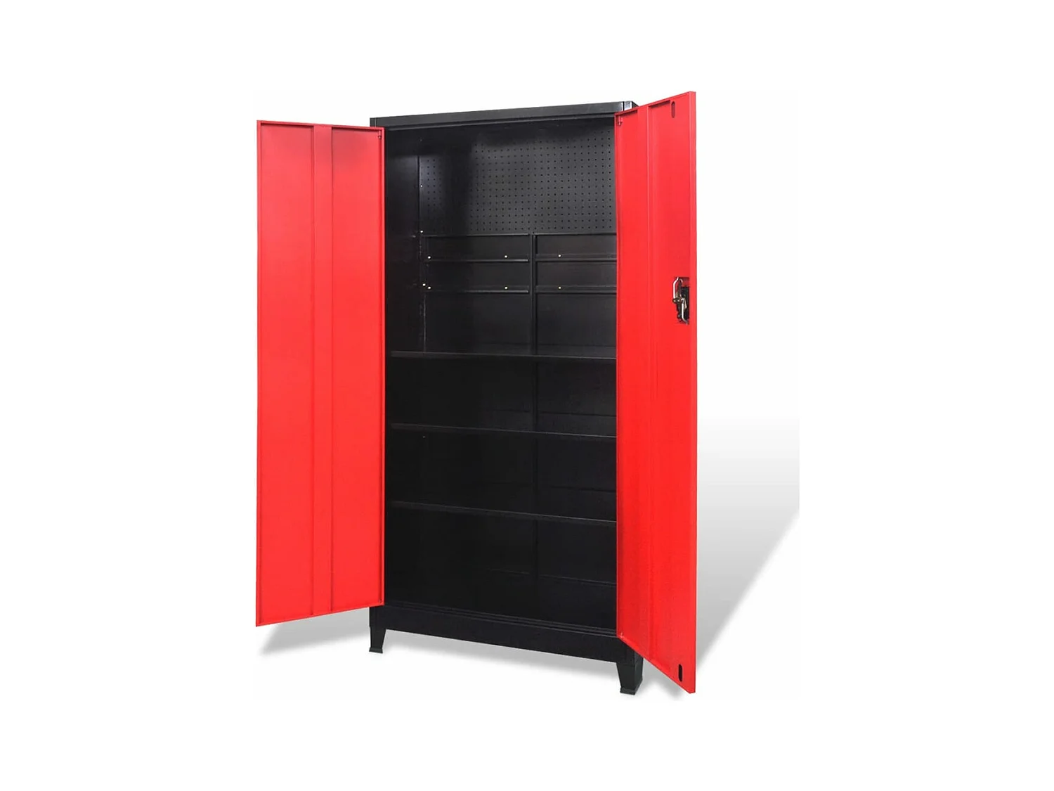 Armario de herramientas 2 puertas acero negro/rojo 90x40x180 cm ES840118