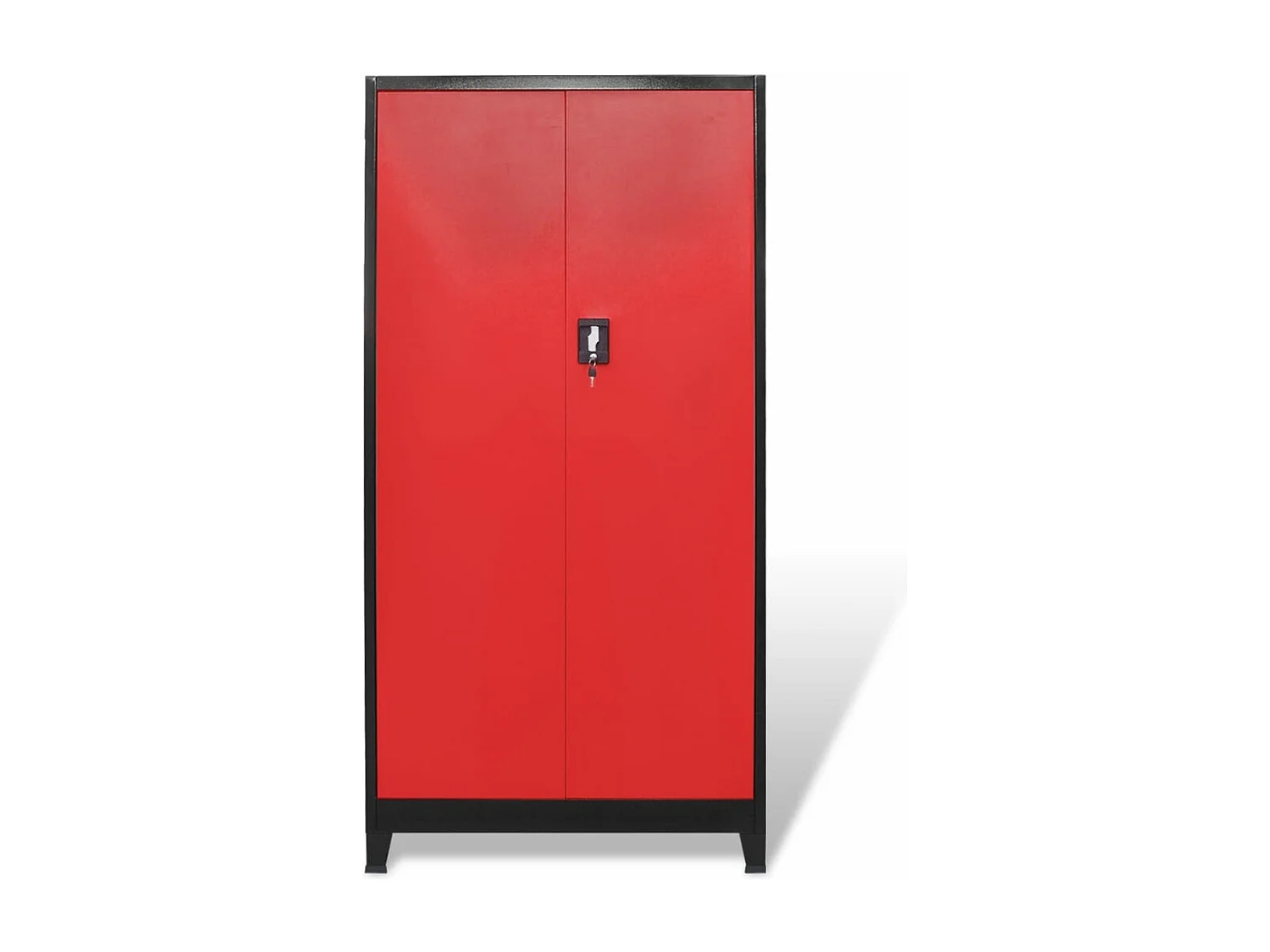 Armário de ferramentas 2 portas aço 90x40x180 cm preto vermelho PT472201