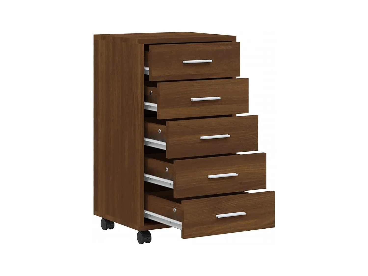 Móvel c/ gavetas e rodas derivados de madeira carvalho castanho PT612355