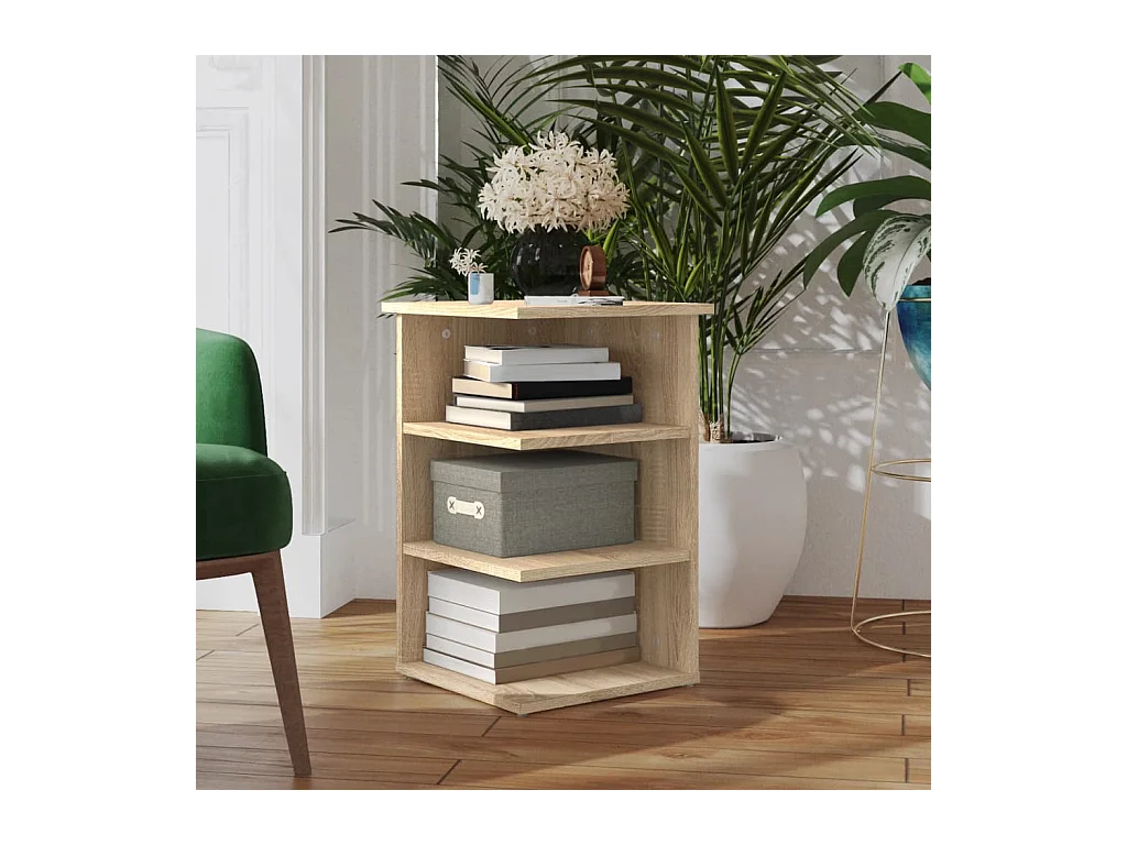 Bijzetkast 35x35x55 cm bewerkt hout sonoma eikenkleurig BE409618