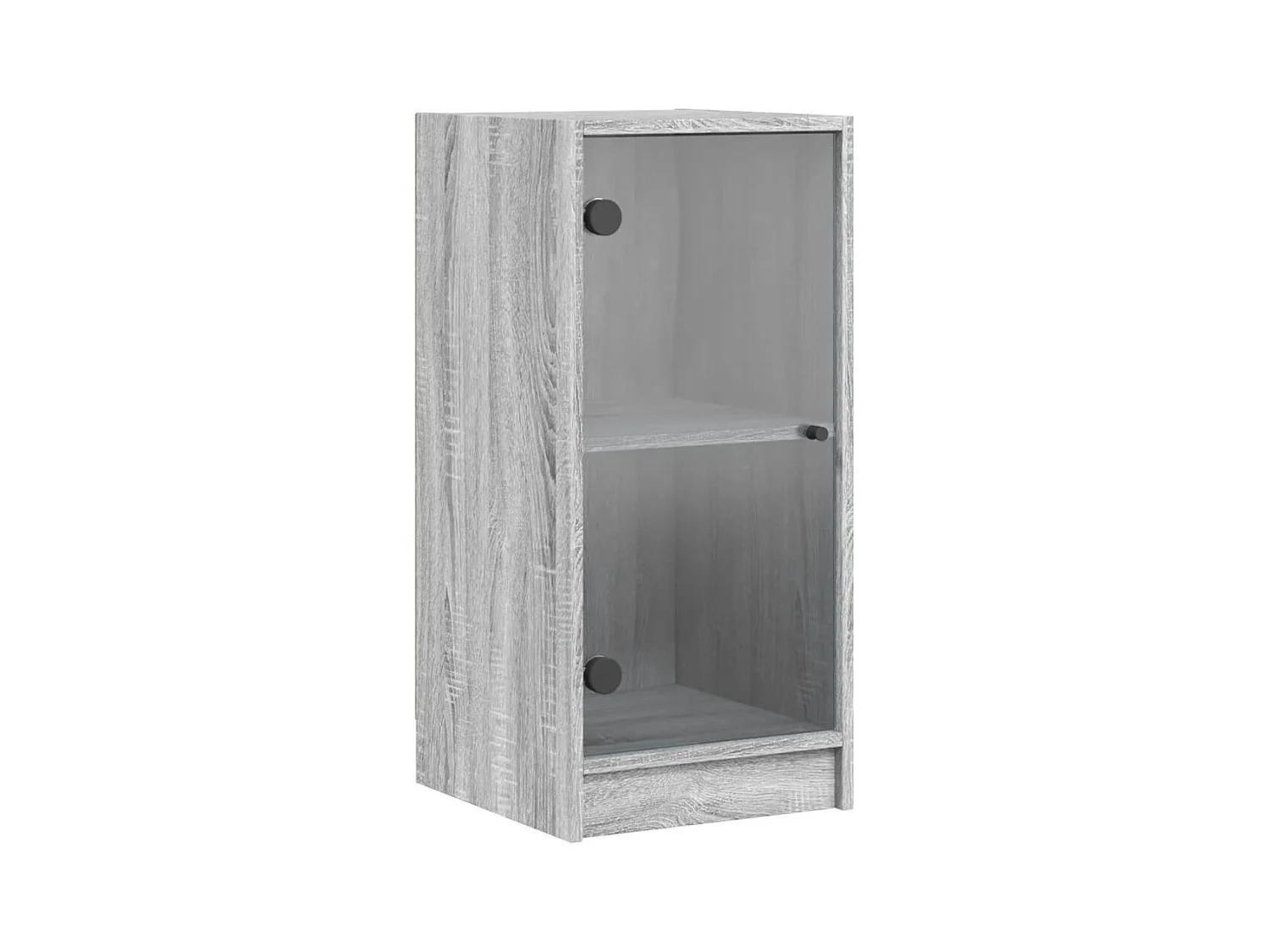 Bijzetkast met glazen deuren 35x37x75,5 cm grijs sonoma eiken BE255541