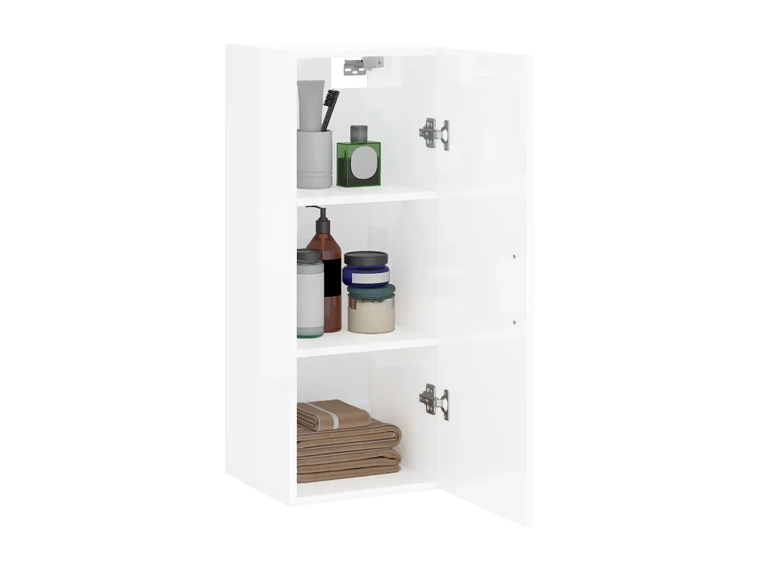 Armoire murale blanc brillant 34,5x34x90 cm FR64192