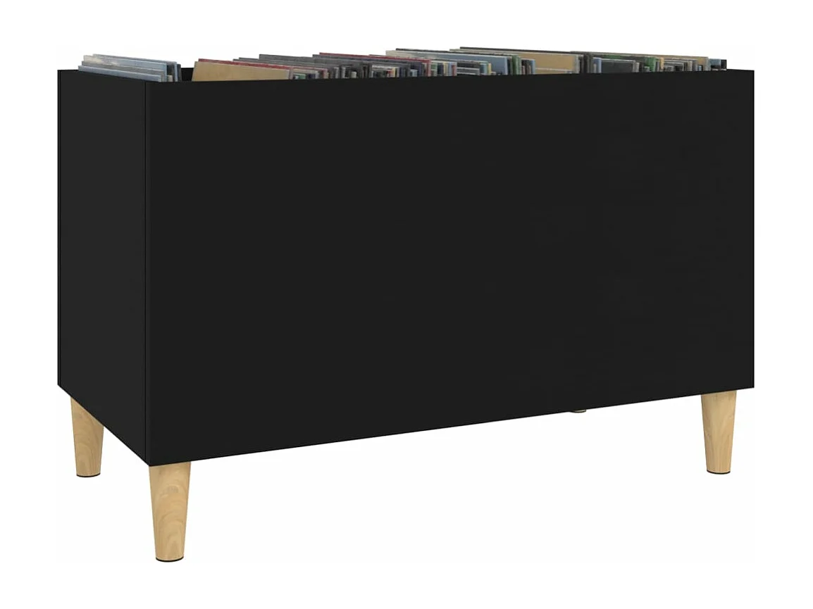 Armoire à disques noir 74,5x38x48 cm bois d'ingénierie FR97434