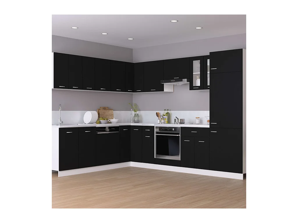 Onderkast met lade 30x46x81,5 cm bewerkt hout zwart BE316870