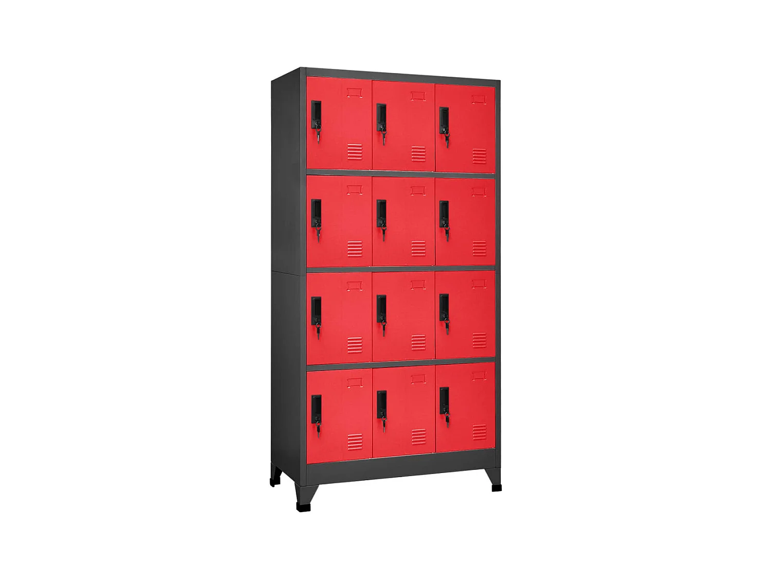 Armoire à casiers Anthracite et rouge 90x45x180 cm Acier FR96253