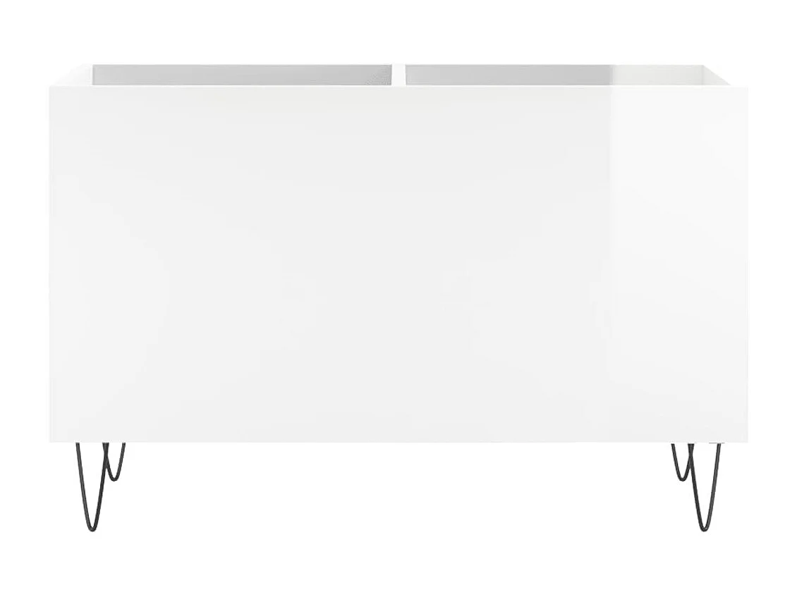 Platenkast 74,5x38x48 cm bewerkt hout hoogglans wit BE384098