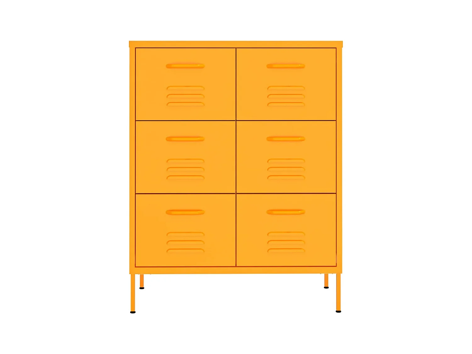 Armoire à tiroirs Jaune moutarde 80x35x101,5 cm Acier FR74966