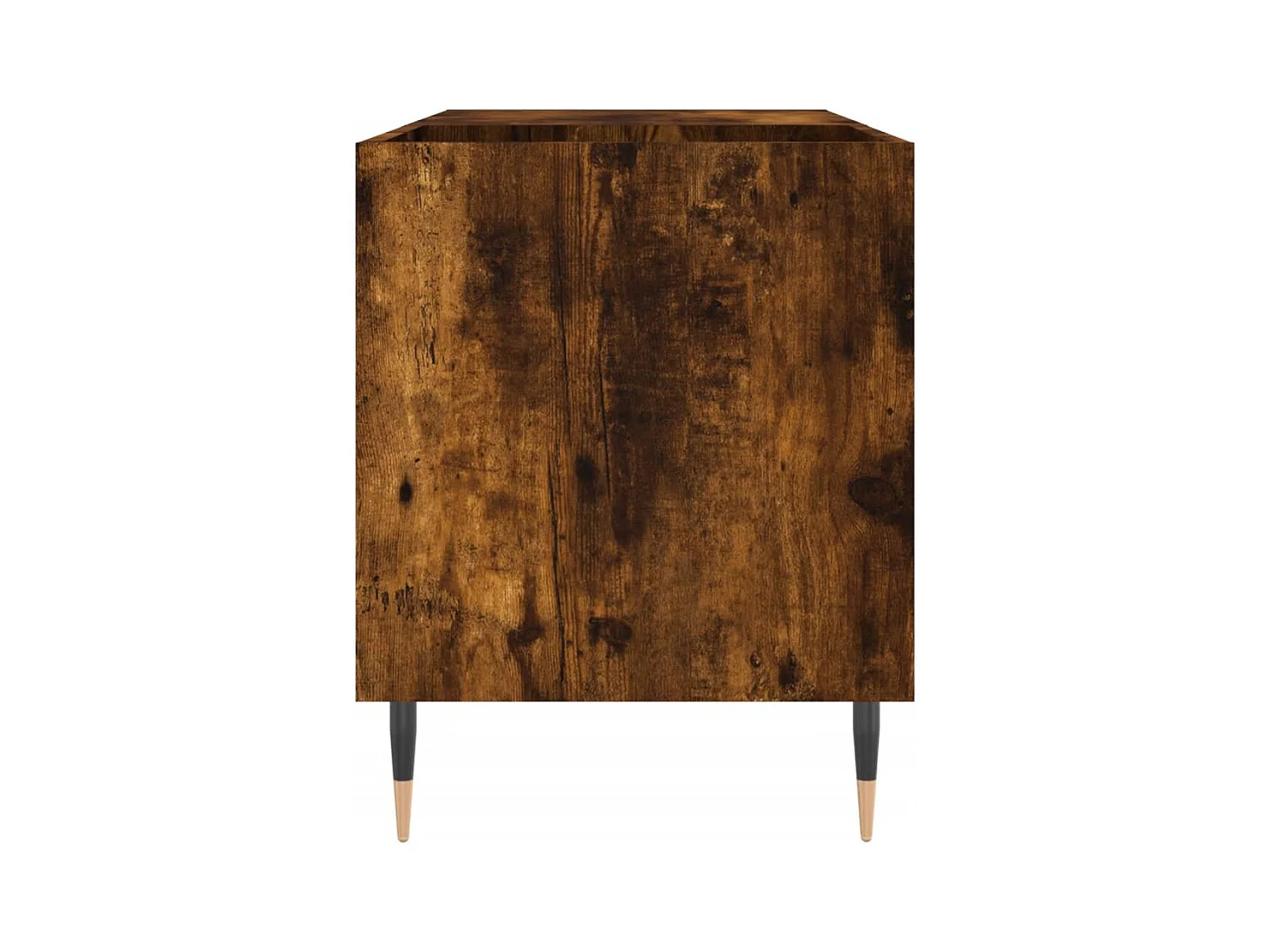 Platenkast 85x38x48 cm bewerkt hout gerookt eikenkleurig BE191553