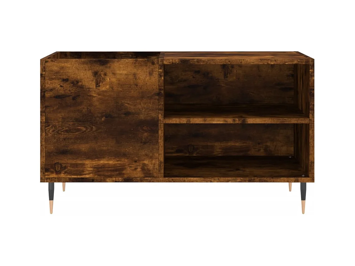 Platenkast 85x38x48 cm bewerkt hout gerookt eikenkleurig BE191553