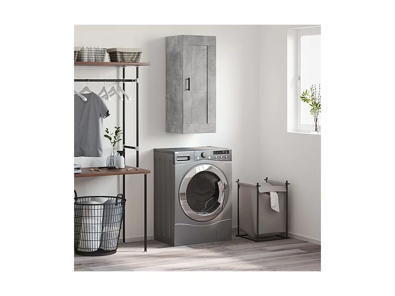 Armoire murale gris béton 34,5x34x90 cm bois d'ingénierie FR68740