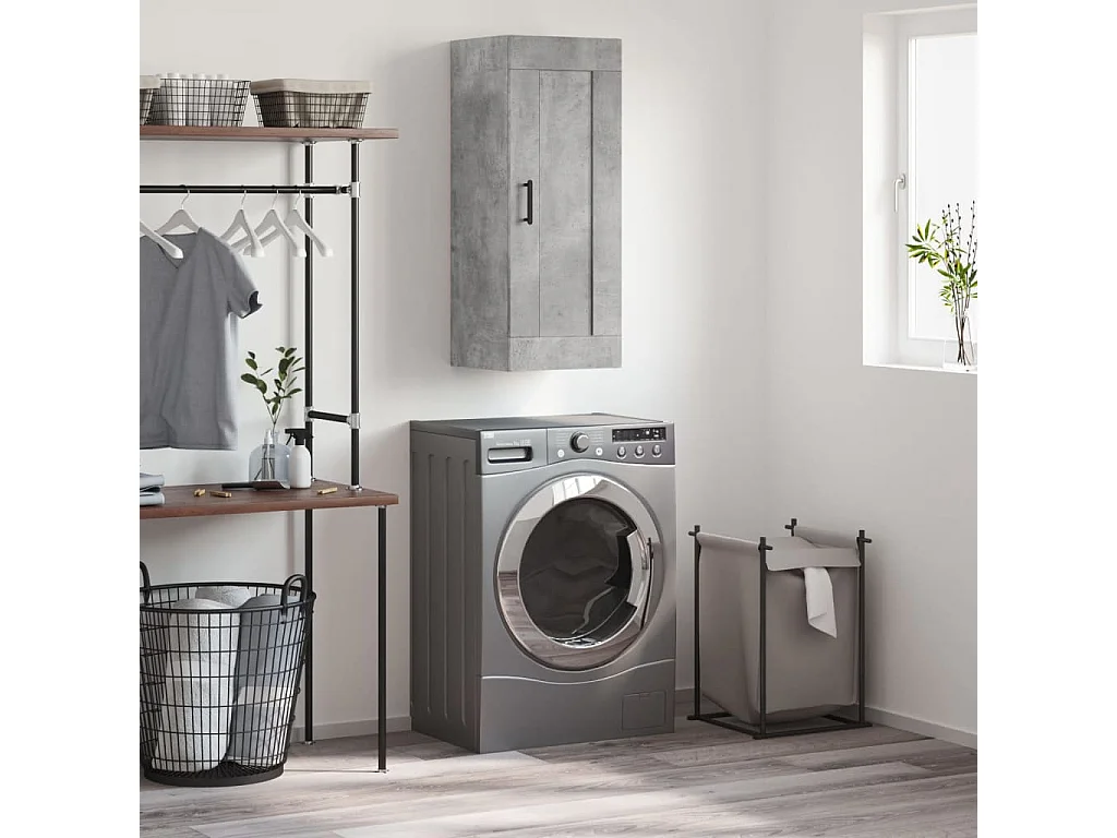 Armoire murale gris béton 34,5x34x90 cm bois d'ingénierie FR68740