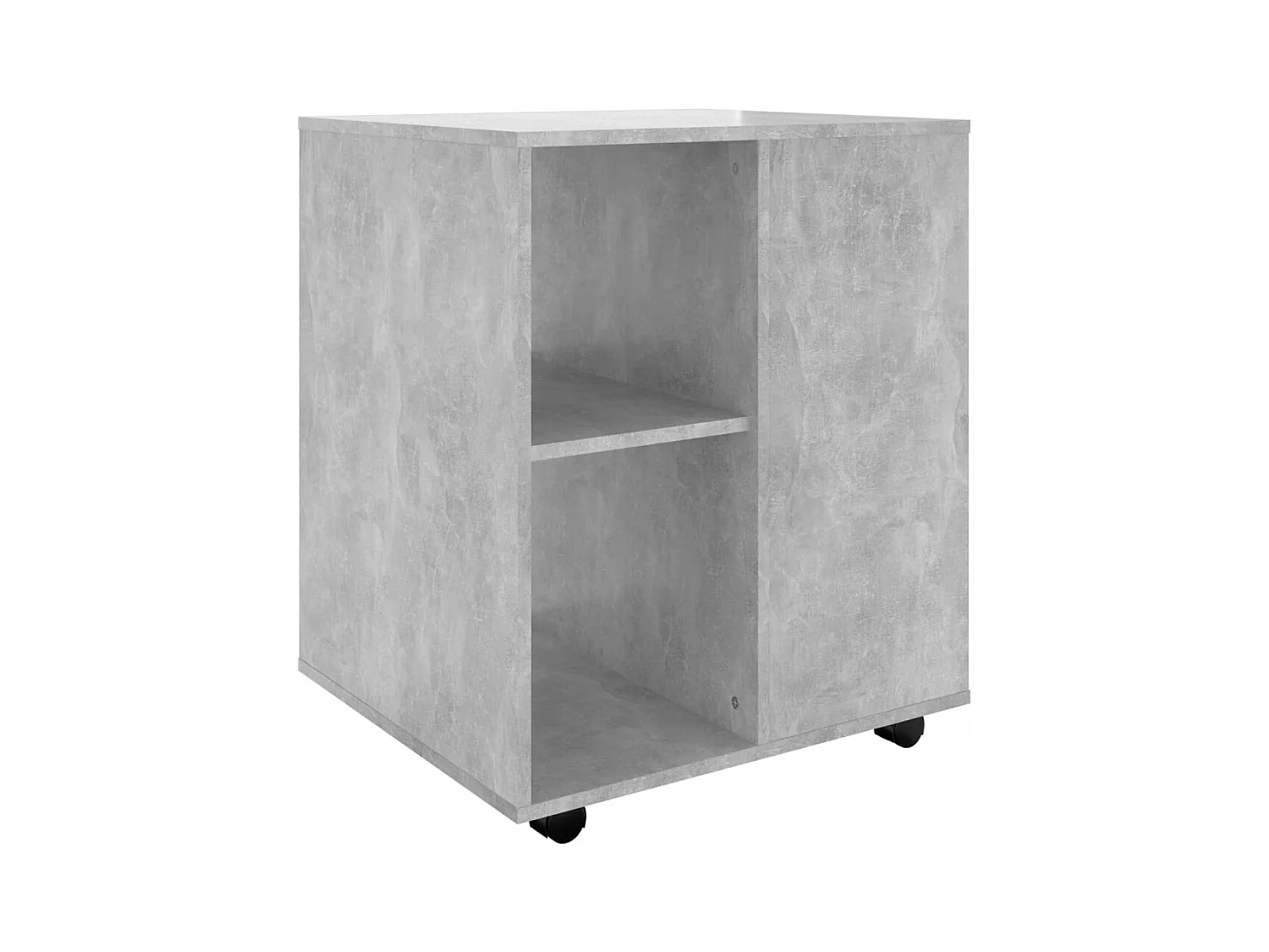 Rolkast 60x53x72 cm bewerkt hout betongrijs BE899146