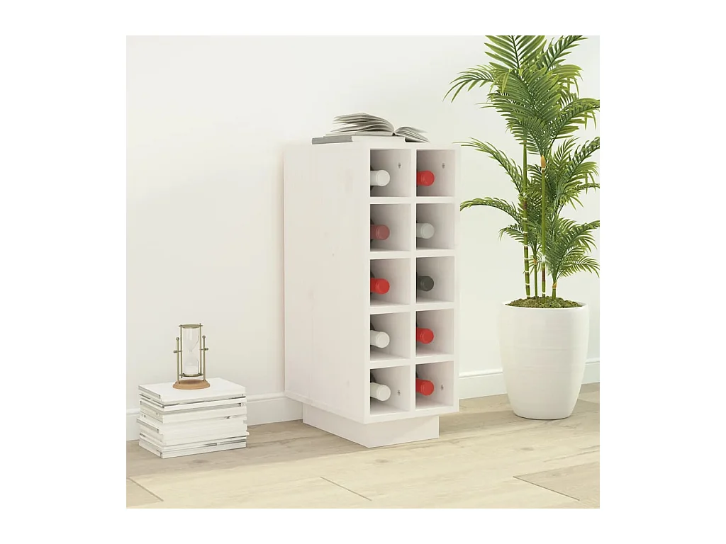 Armoire à vin Blanc 23x34x61 cm Bois de pin massif FR41125