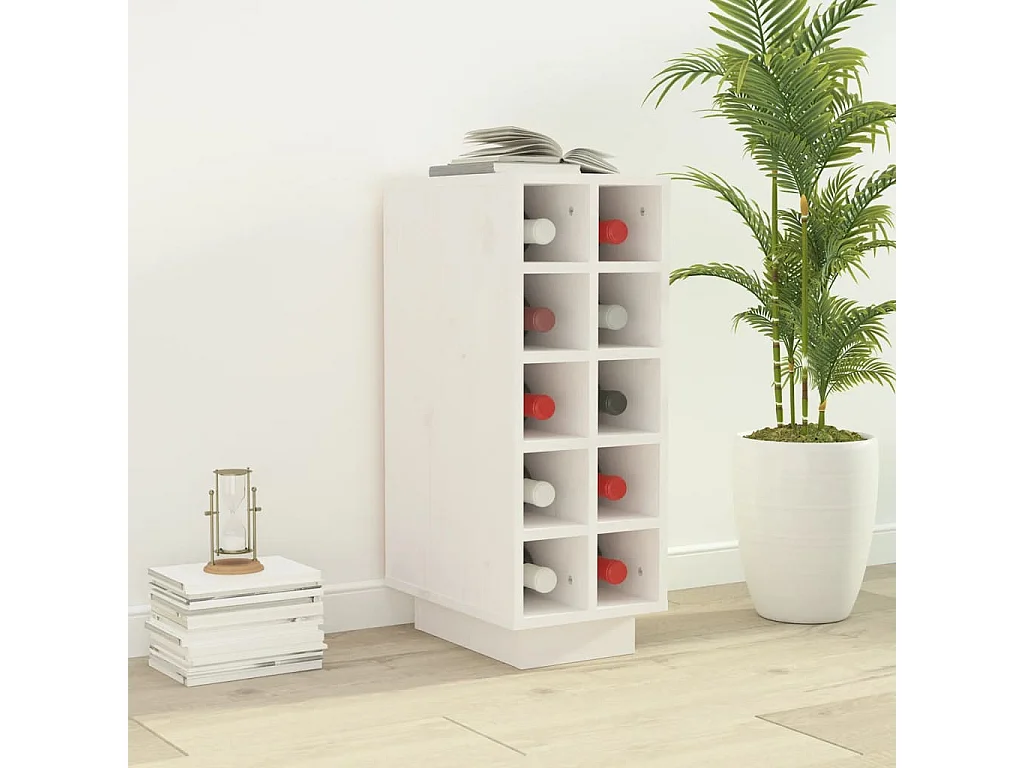 Armoire à vin Blanc 23x34x61 cm Bois de pin massif FR41125