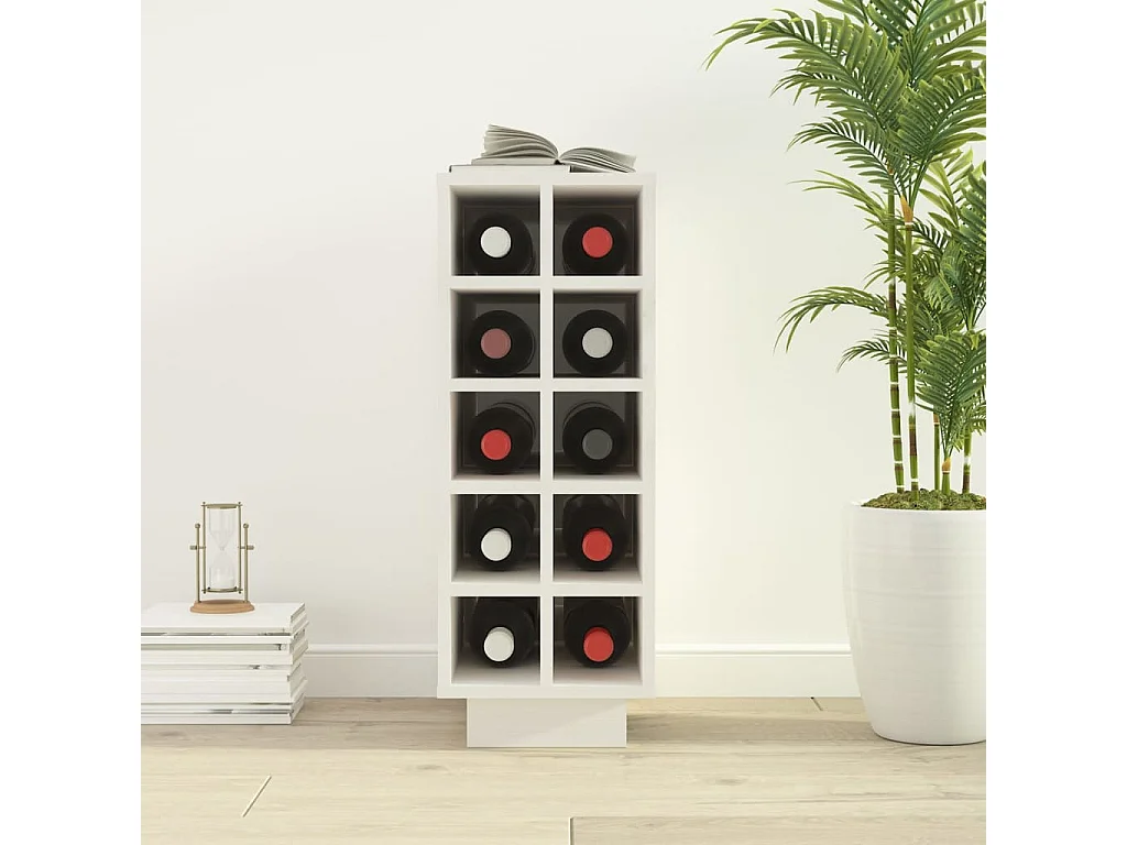 Armoire à vin Blanc 23x34x61 cm Bois de pin massif FR41125