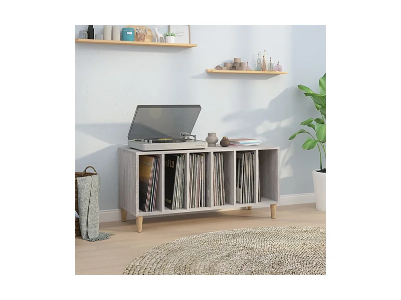 Armoire à disques sonoma gris 100x38x48 cm bois d'ingénierie FR81805