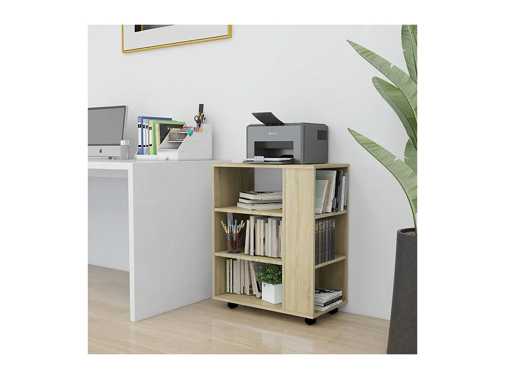 Armoire à roulettes Chêne Sonoma 60x35x75 cm Aggloméré FR89659
