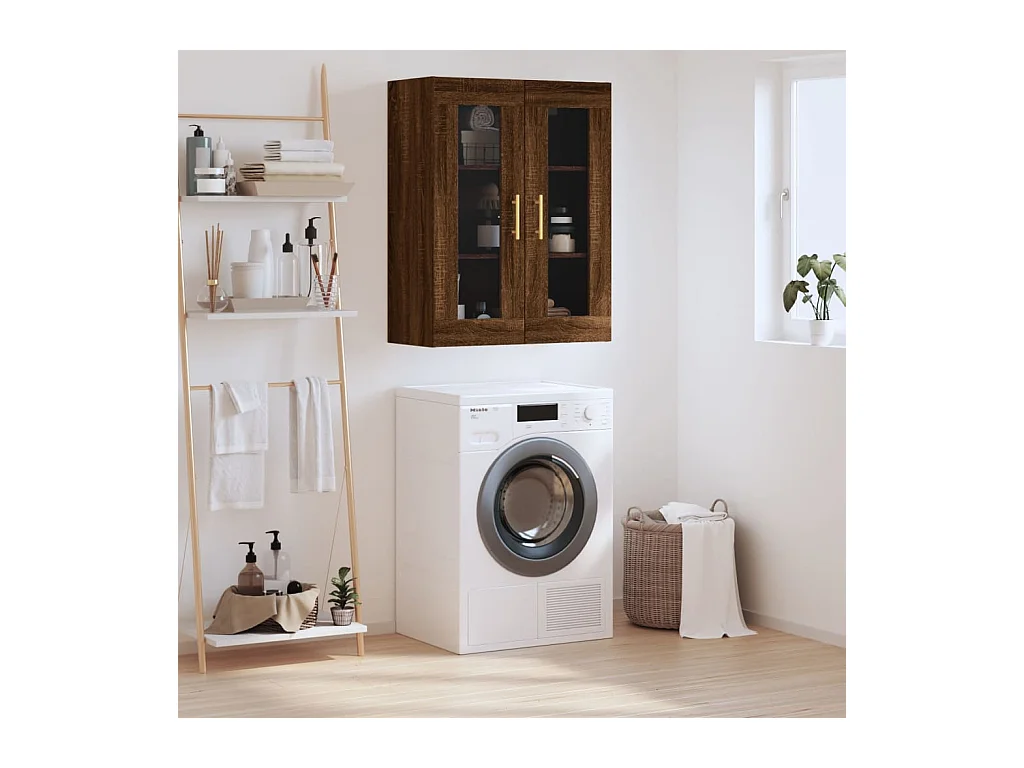 Armario de pared marrón roble 69,5x34x90 cm ES217511