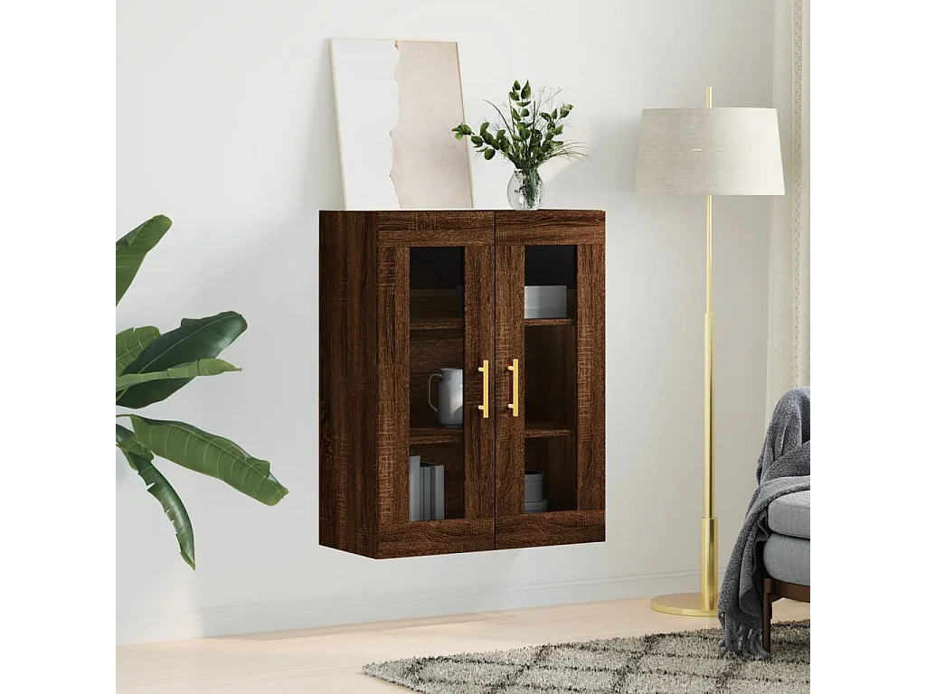 Armoire murale chêne marron 69,5x34x90 cm FR21181