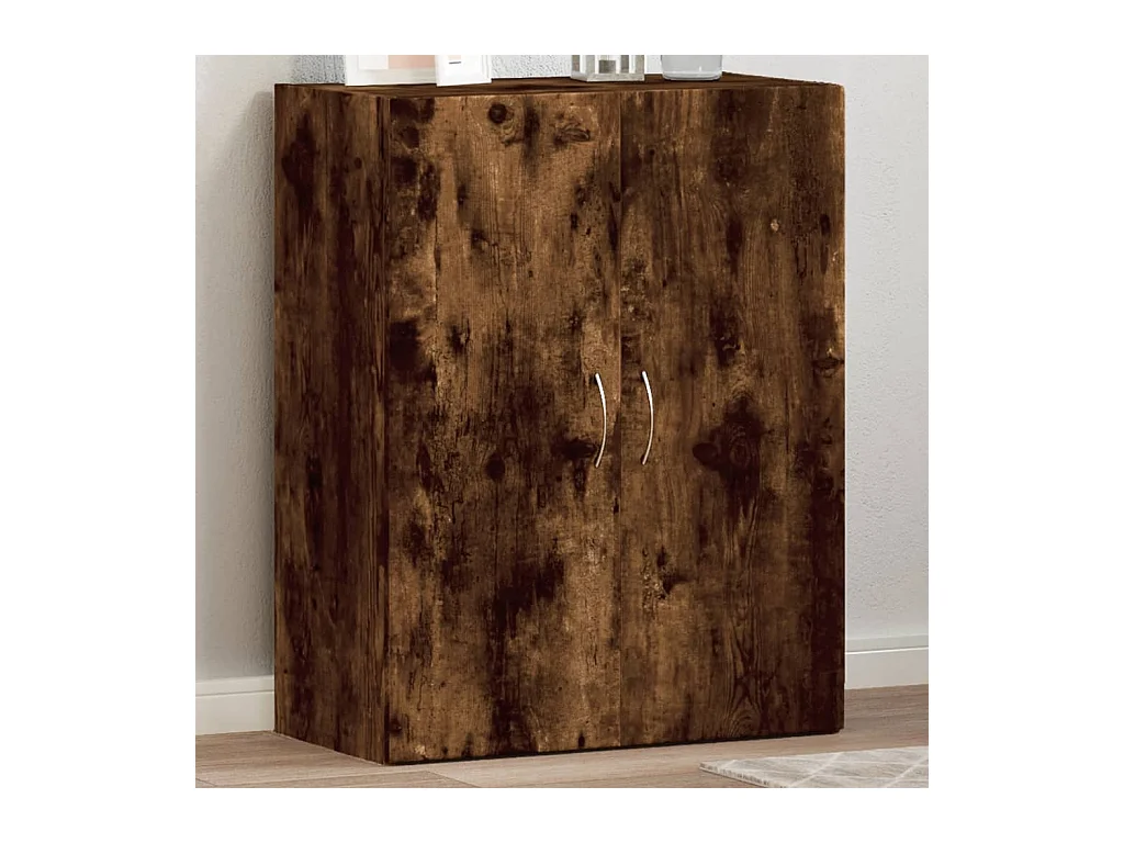 Archiefkast 60x32x77,5 cm bewerkt hout gerookt eikenkleurig BE534846