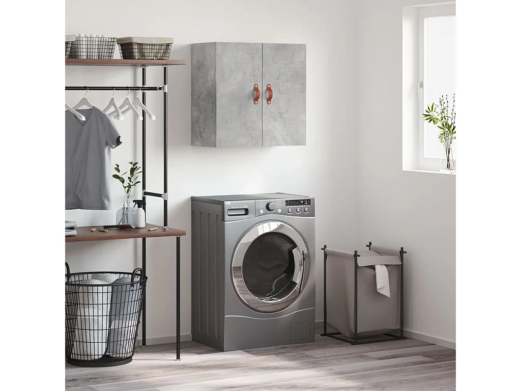 Armoire murale gris béton 60x31x60 cm bois d'ingénierie FR89261