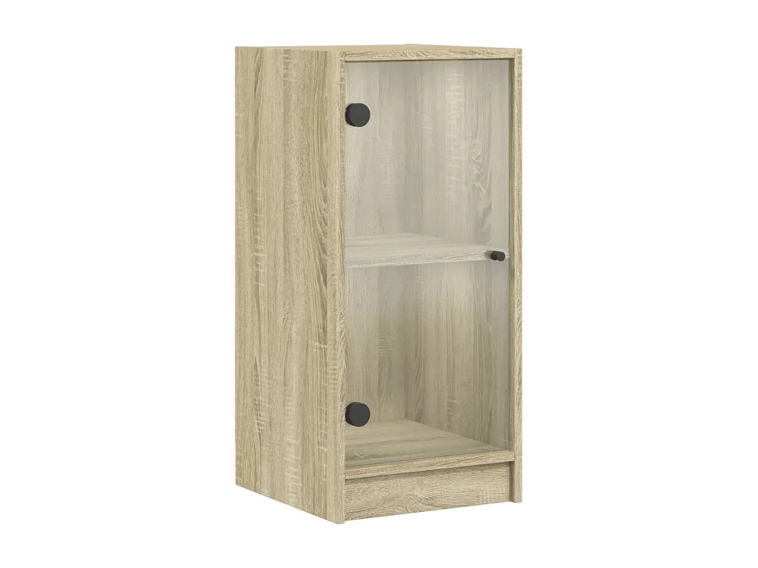 Armoire latérale avec portes en verre chêne sonoma 35x37x75,5cm FR51036
