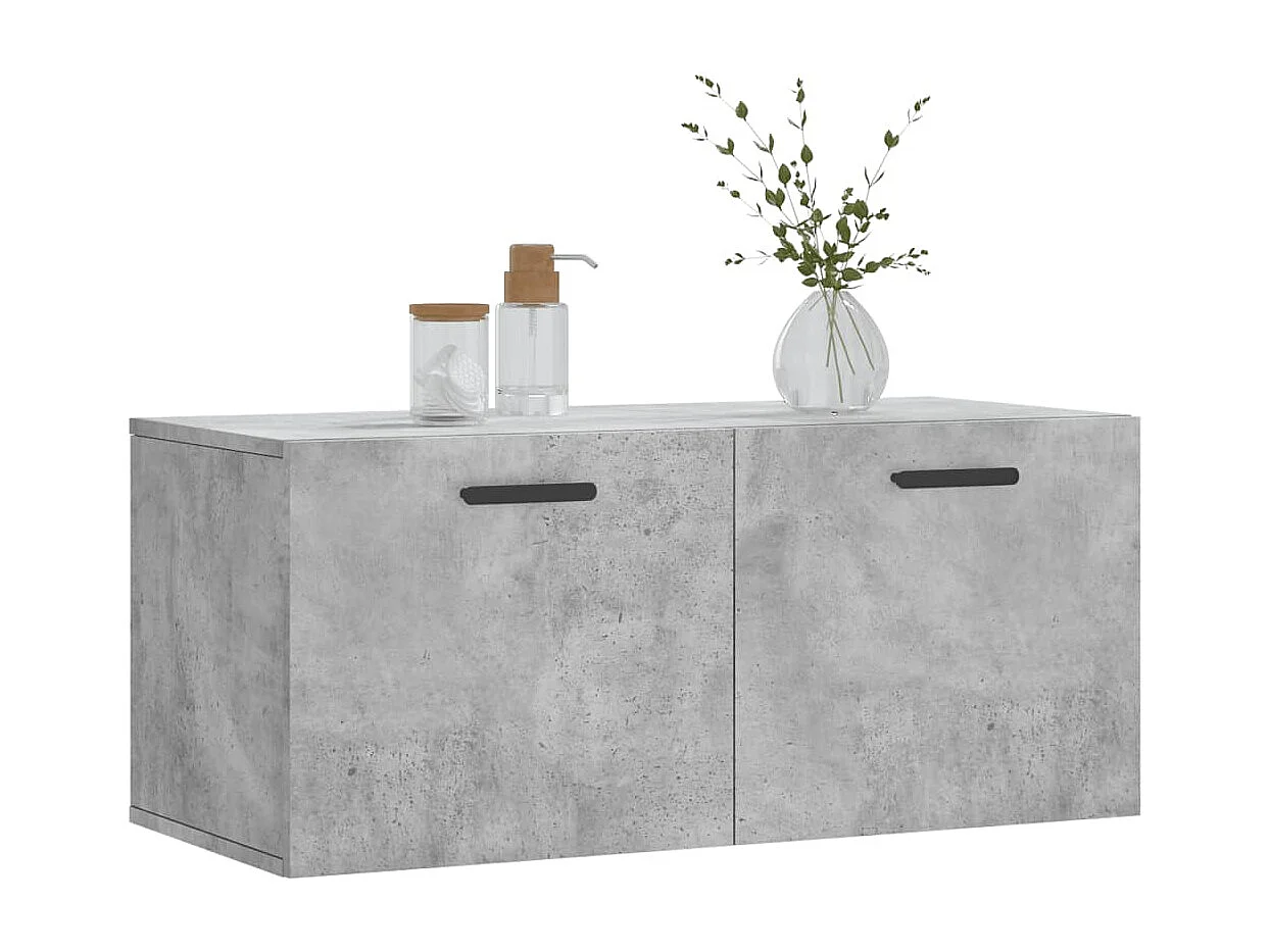 Armario de pared madera ingeniería gris hormigón 80x36,5x35 cm ES801808
