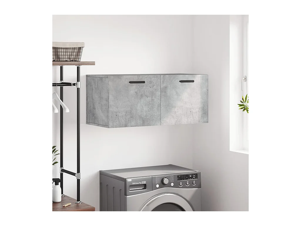 Armoire murale gris béton 80x36,5x35 cm bois d'ingénierie FR11348