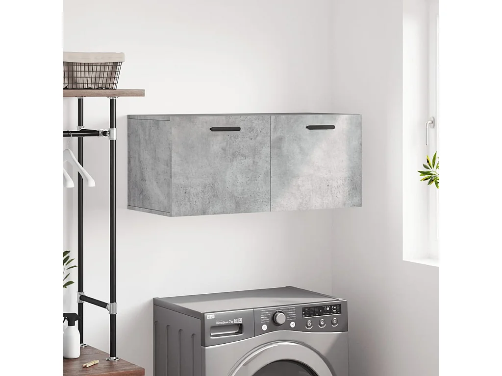 Armoire murale gris béton 80x36,5x35 cm bois d'ingénierie FR11348
