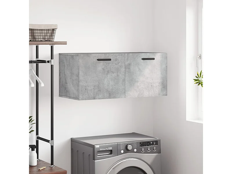 Armoire murale gris béton 80x36,5x35 cm bois d'ingénierie FR11348
