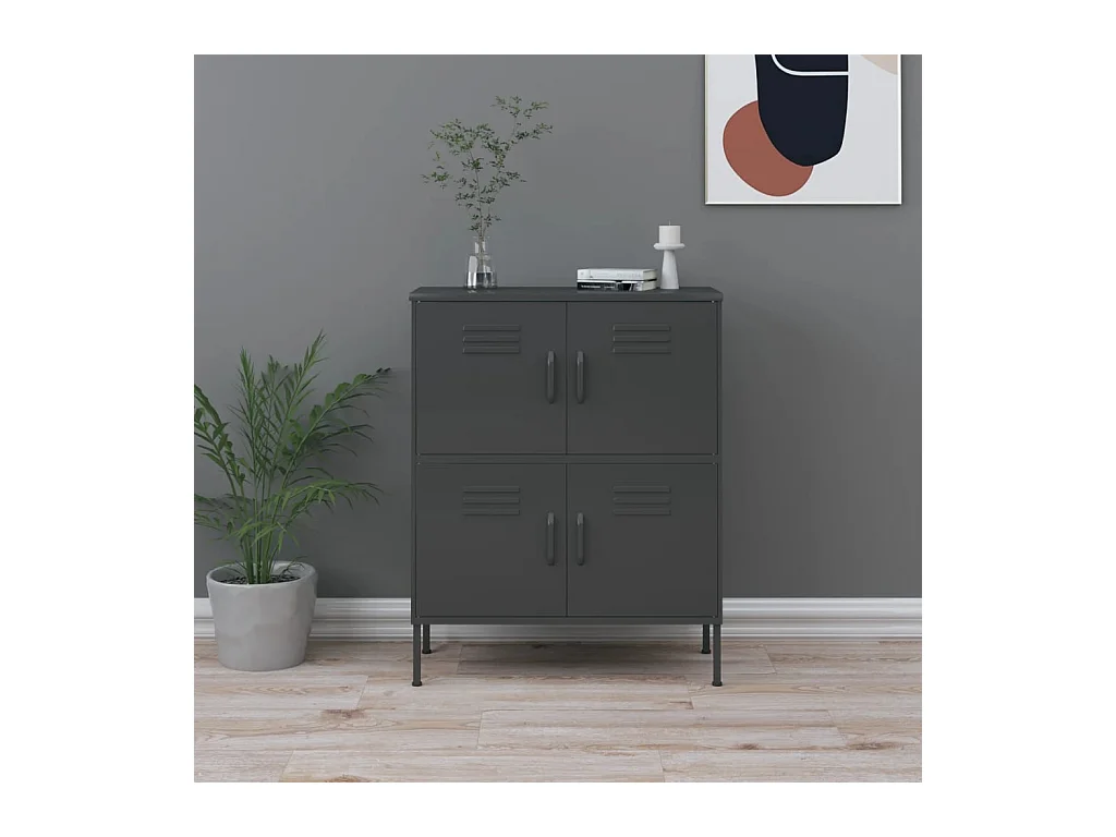 Armoire de rangement Anthracite 80x35x101,5 cm Acier FR87189