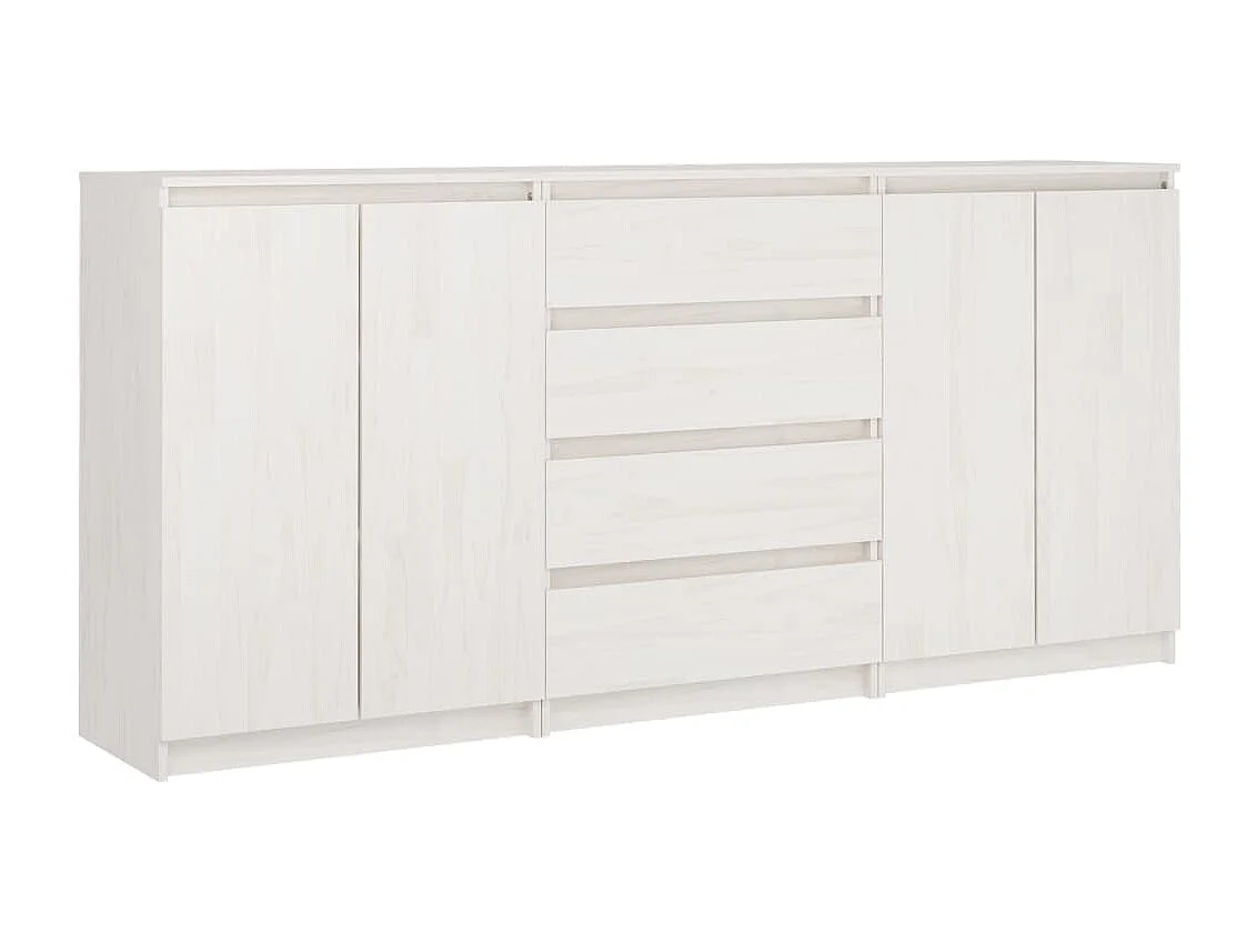 Armoires latérales 3 pcs blanc Bois de pin massif FR92090