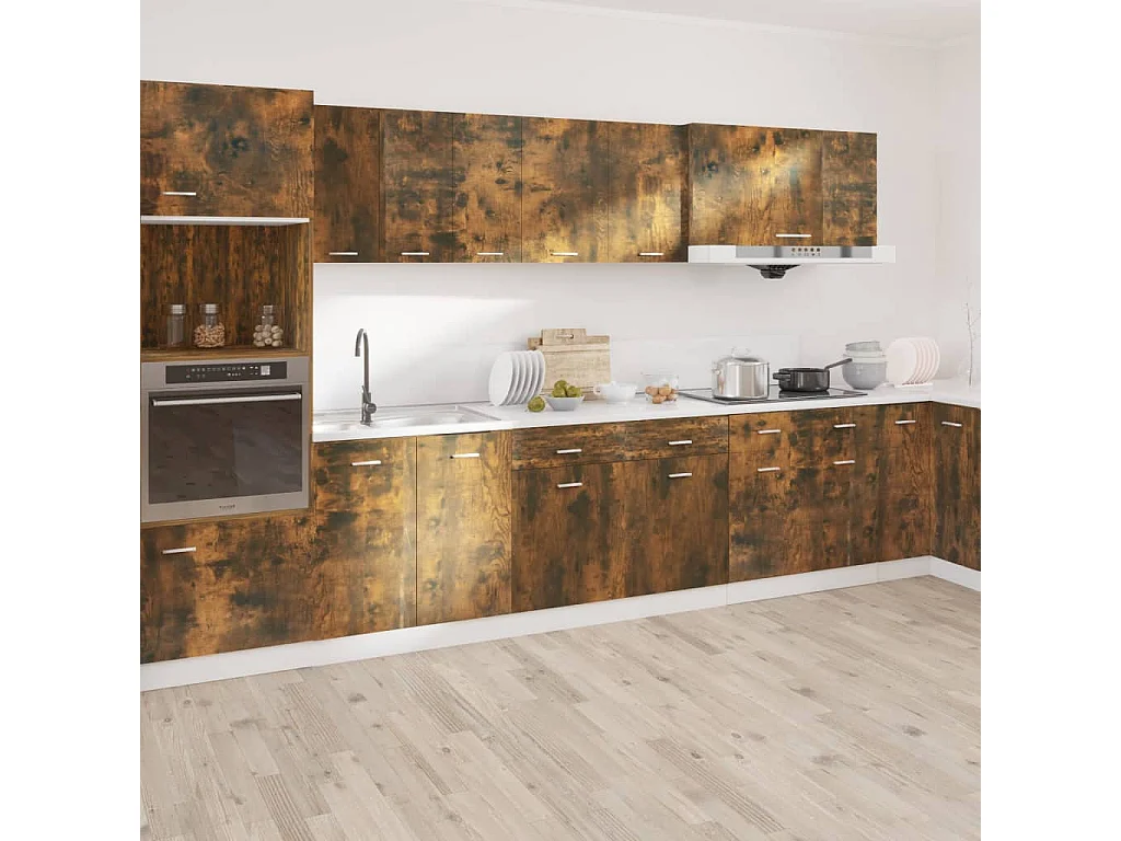 Armoire de plancher à tiroir Chêne fumé 50x46x81,5 cm Bois FR36369