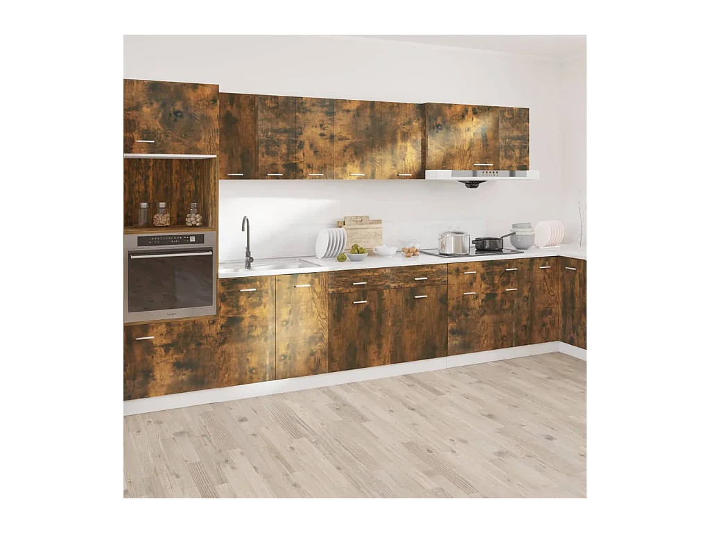 Armoire de plancher à tiroir Chêne fumé 50x46x81,5 cm Bois FR36369