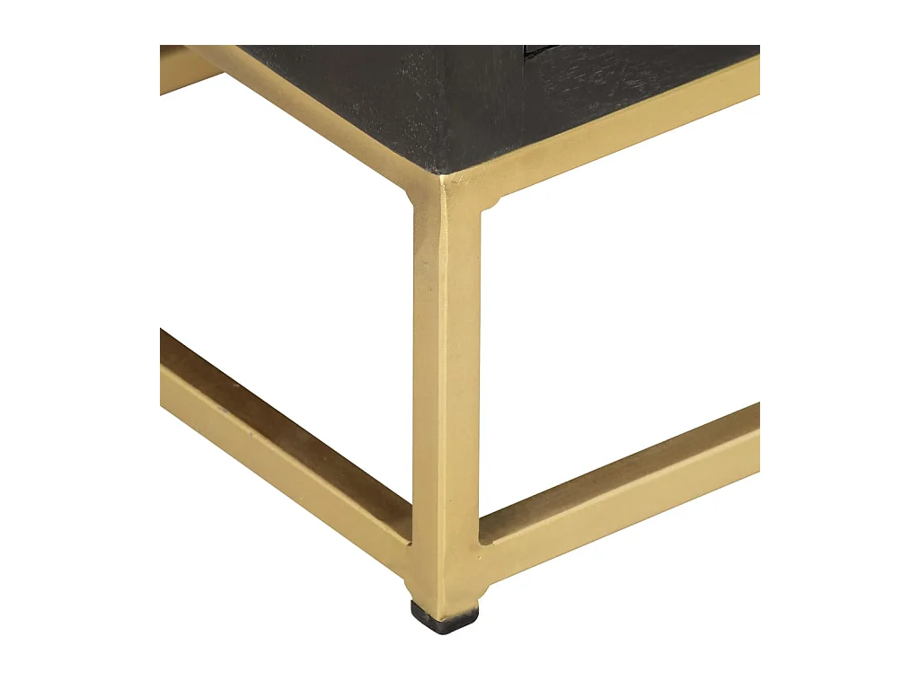 Cajonera de madera maciza de mango negro y dorado 45x30x105 cm ES495641