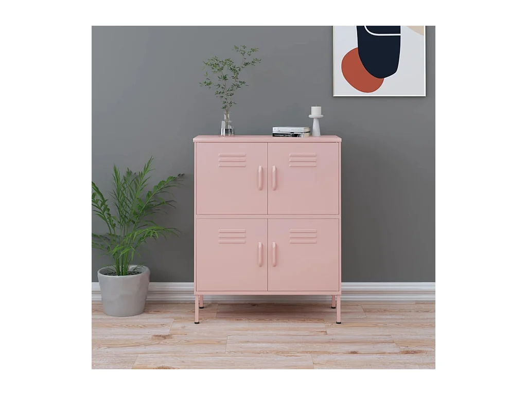 Armario de almacenamiento acero rosa 80x35x101,5 cm ES916009