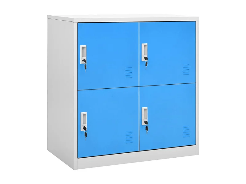 Lockerkast 90x45x92,5 cm staal lichtgrijs en blauw BE144155