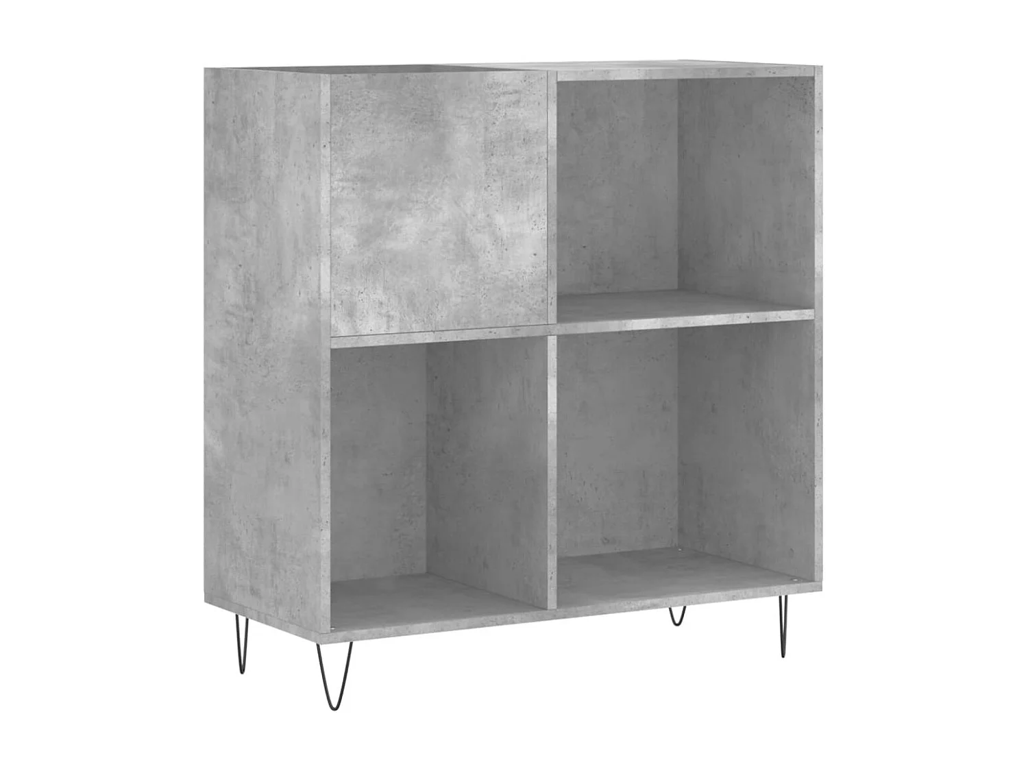Armoire à disques gris béton 84,5x38x89 cm bois d'ingénierie FR84912
