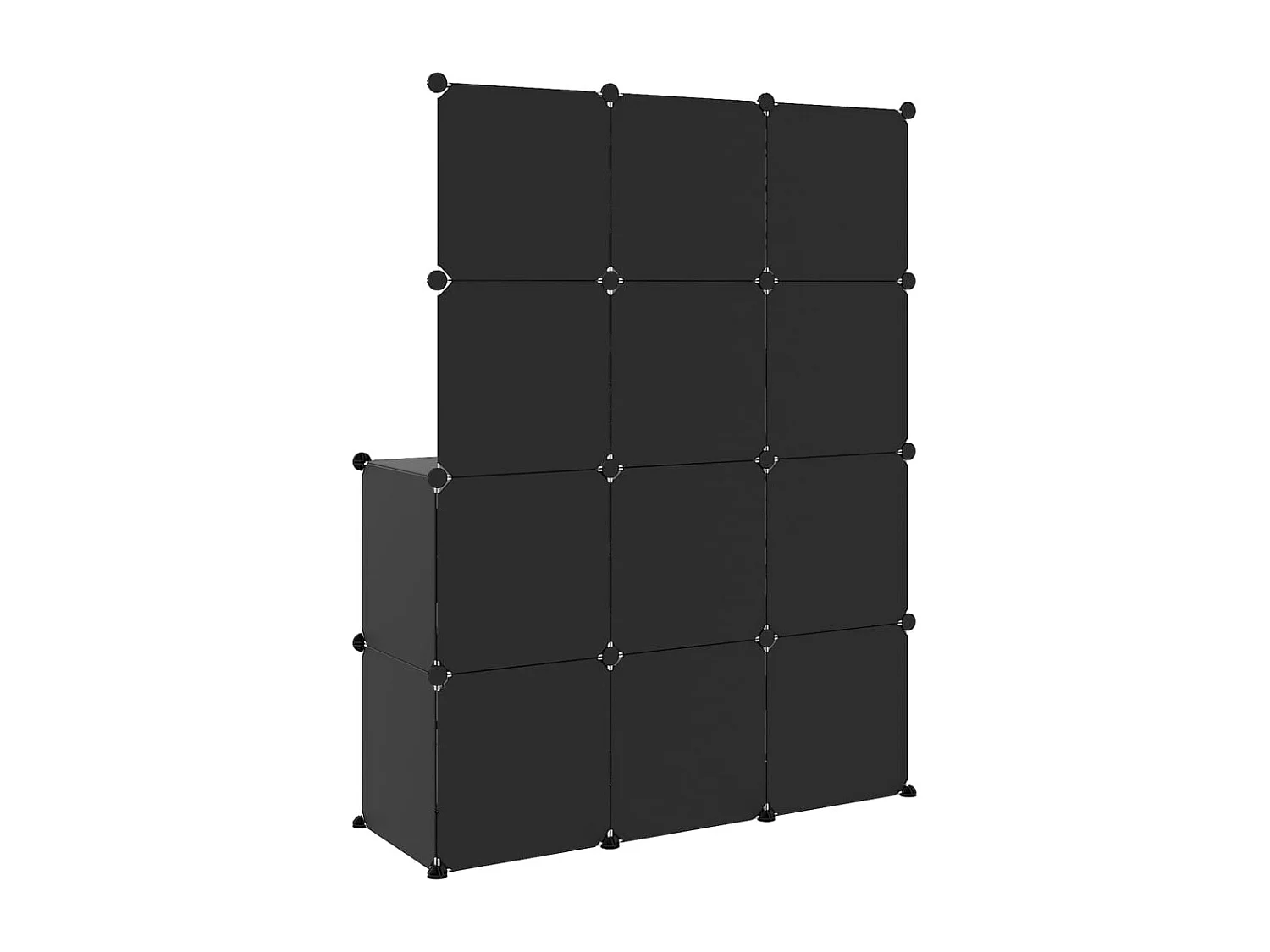 Armoire de rangement pour enfants avec 10 cubes Noir PP FR56929