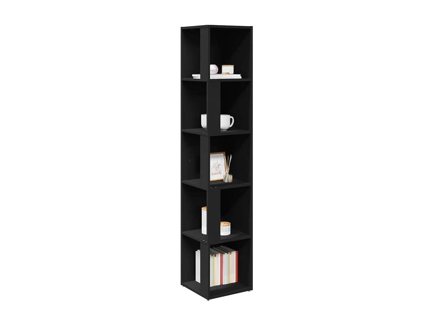 Armoire d'angle Noir 33x33x164,5 cm Bois d'ingénierie FR24821